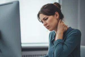 Patient receiving chiropractic adjustment to relieve low back sciatica pain.