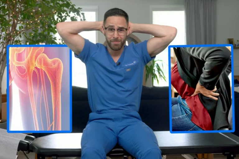 Paciente con dolor por nervio ciático recibiendo ajuste quiropráctico para aliviar la presión lumbar y recuperar la movilidad de forma natural.