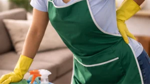 Person touching their back with an uncomfortable expression, showing a feeling of misalignment or needing chiropractic adjustment.